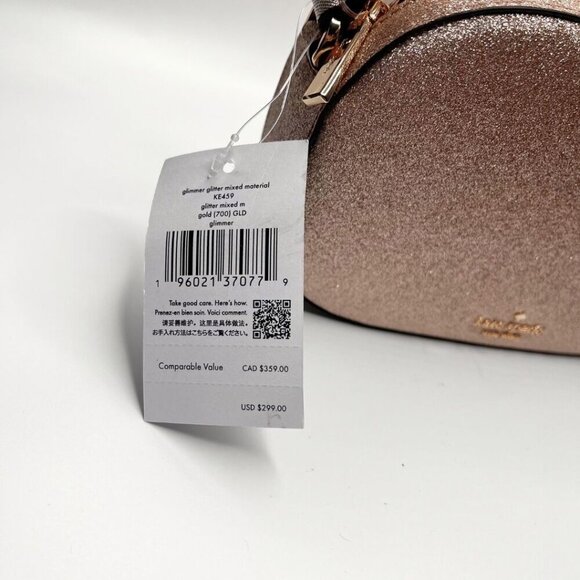 NWT KATE SPADE GLIMMER GLITTER MIXED MATERIAL CROSSBODY BAG - OS - Picture 8 of 11